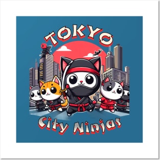 Tokyo City Ninja Cats Posters and Art